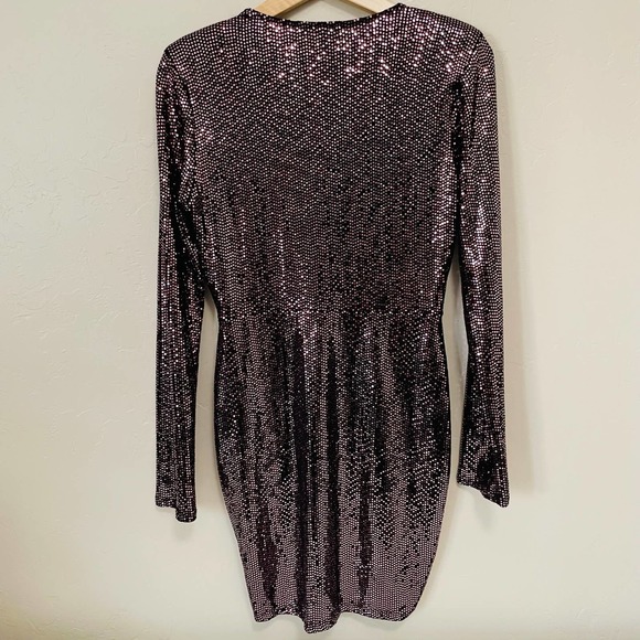 Forever 21 Pink Shimmer Long Sleeve Party Dress - Picture 2 of 9